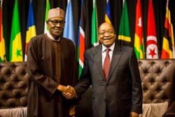 South African President Jacob Zuma addresses Nigeria's National Assembly