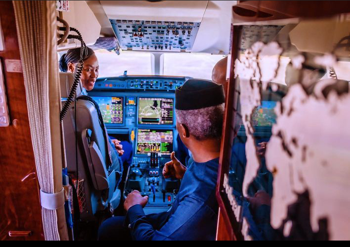 Osinbajo hails first female captain in presidential air-fleet