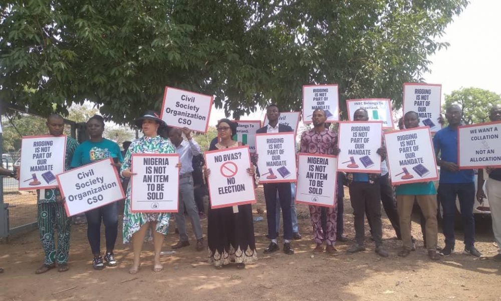 Youths protest election results in Abuja