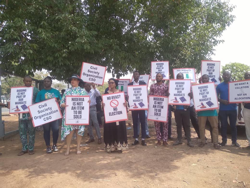 Youths protest election results in Abuja