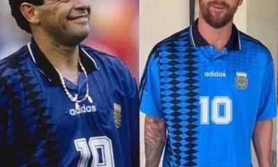 Messi pays tribute to Maradona, poses with jersey from USA '94 World Cup