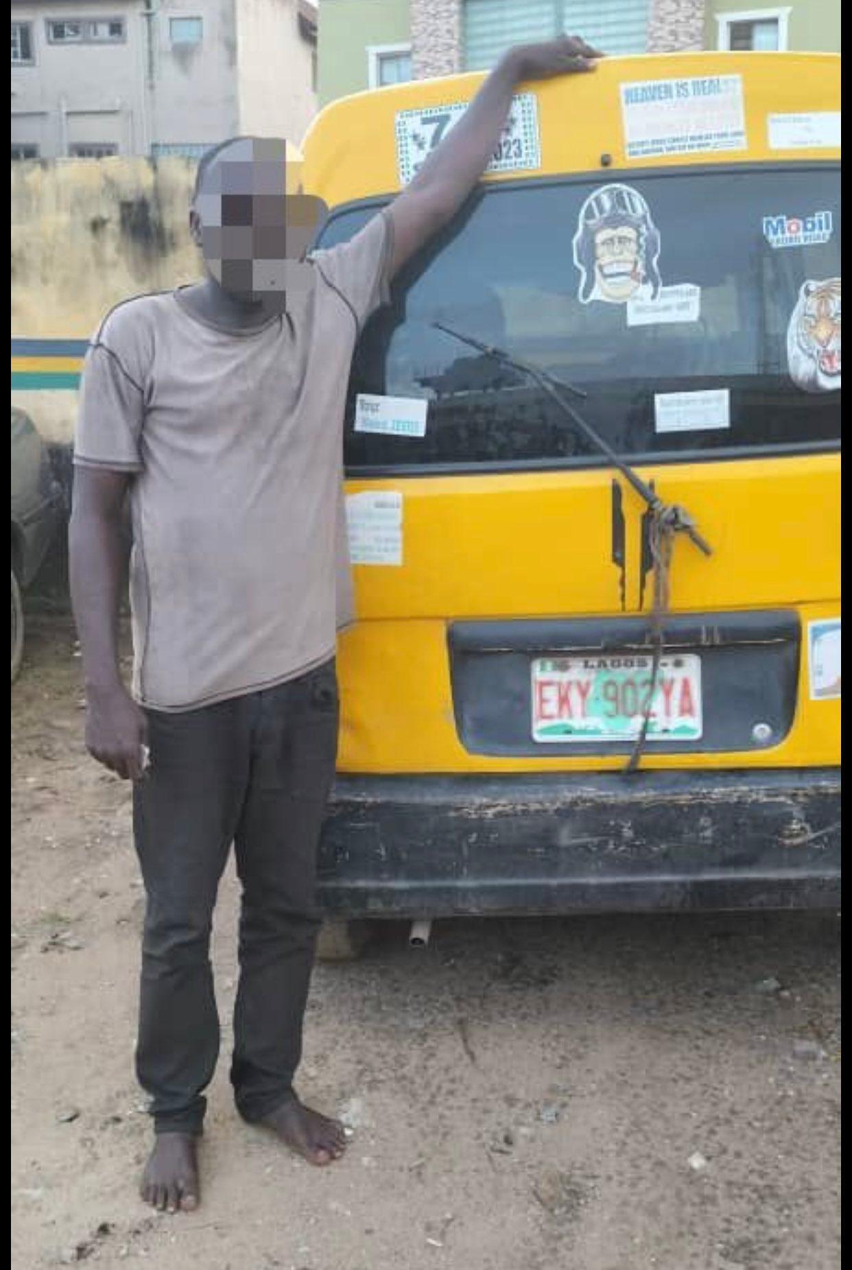 Lagos police arrest man for stealing mini-bus