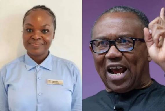 Peter Obi reacts after a hotel staff returned missing $70,000 to a customer