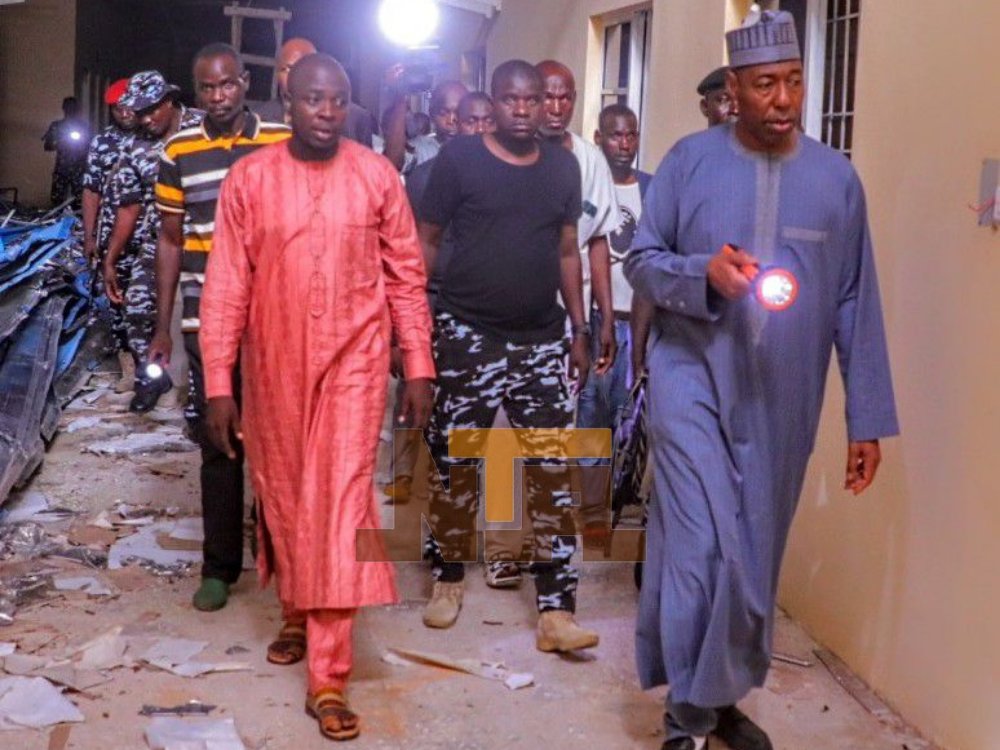 Zulum pays midnight visit with torchlight to General Hospital, Gwoza