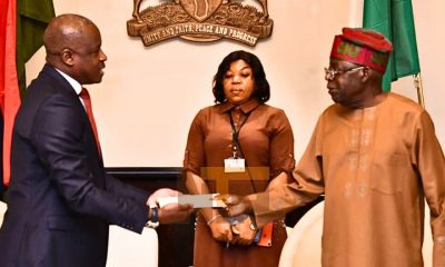 Tinubu receives Gabonese Envoy