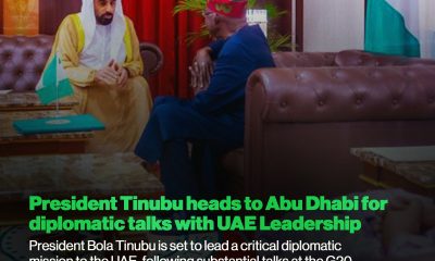 Tinubu meets UAE leader during stopover in Abu Dhabi