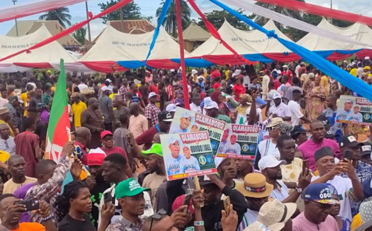 Thousands troop out in Kogi to support APC guber candidate, Ododo