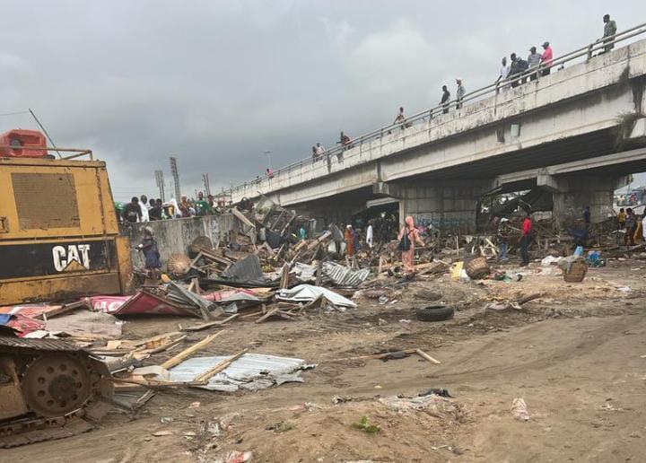 Lagos demolishes illegal structures on blue rail line