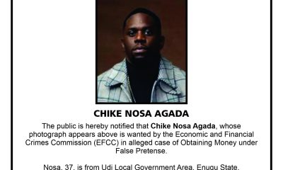 Chike Nosa Agada wanted by EFCC