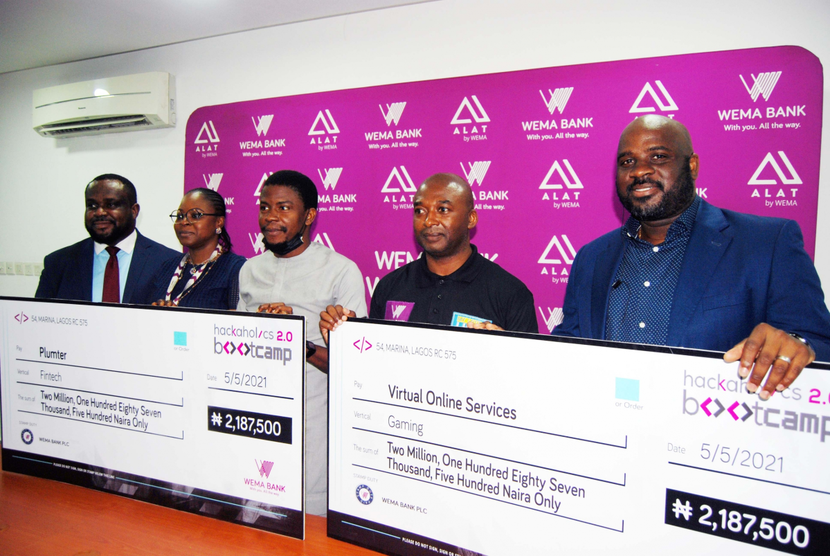 Wema Bank’s Hackaholics awards N37m to four Nigerian tech startups