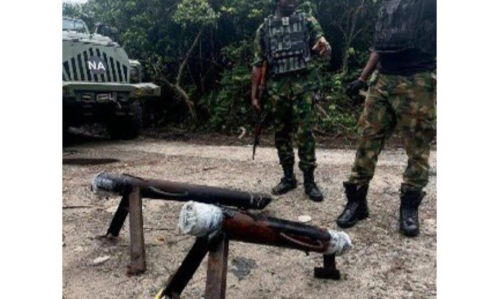 Nigerian army captured 2 artillery projectile launchers from IPOB/ESN