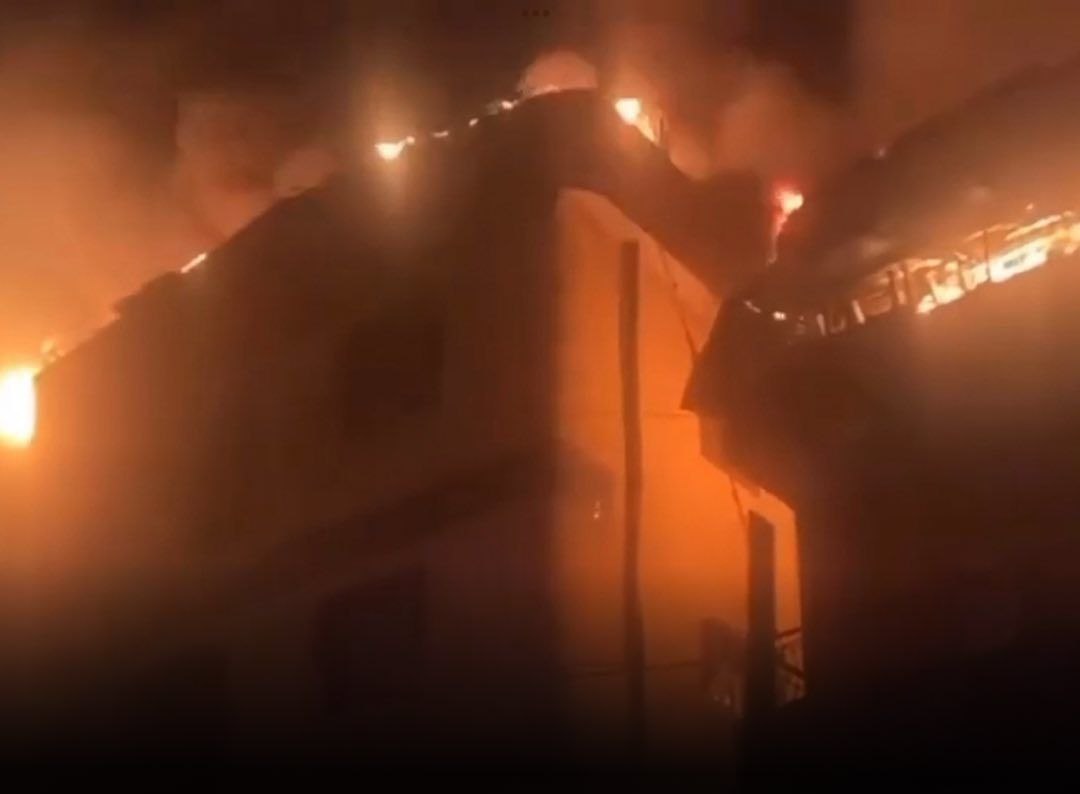 Goods worth millions of naira destroyed as fire guts 3 buildings in Lagos market.