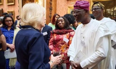 Sanwo-Olu, Wife meet Queen Camilla at Commonwealth Essay Awards