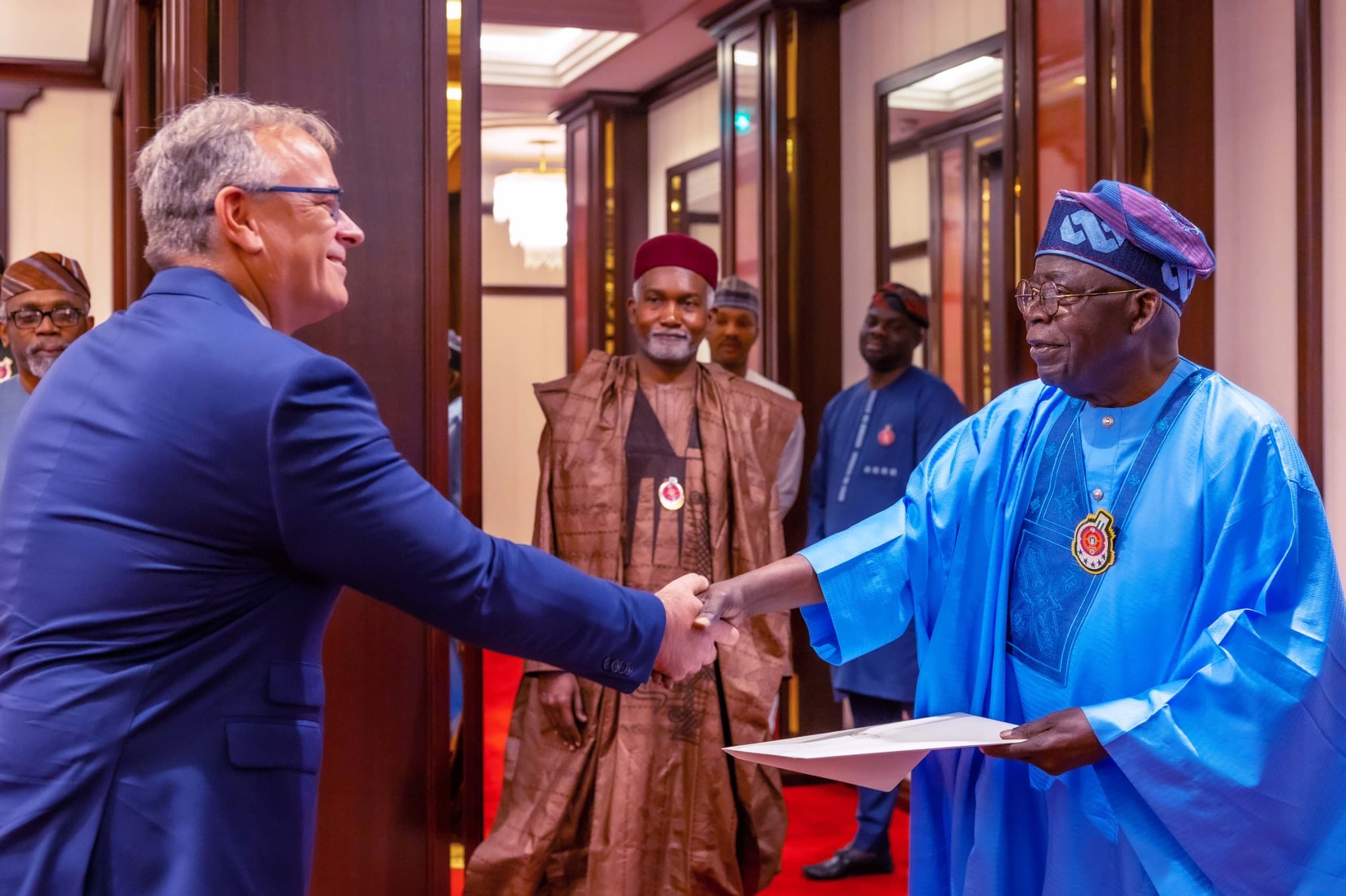 Tinubu receives Credence Letters from 3 Ambassadors at State House