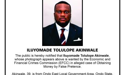 EFCC declares Tolulope Akinwale wanted