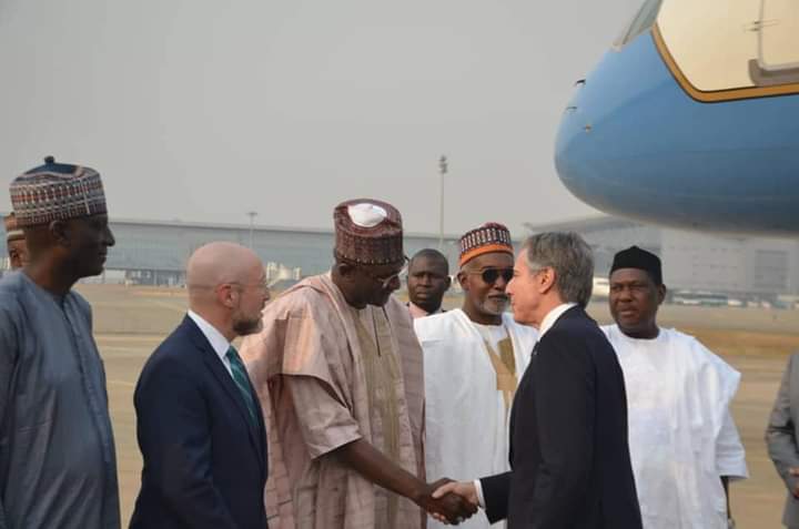 US Secretary Of State, Antony Blinken arrives Nigeria, meets Tinubu