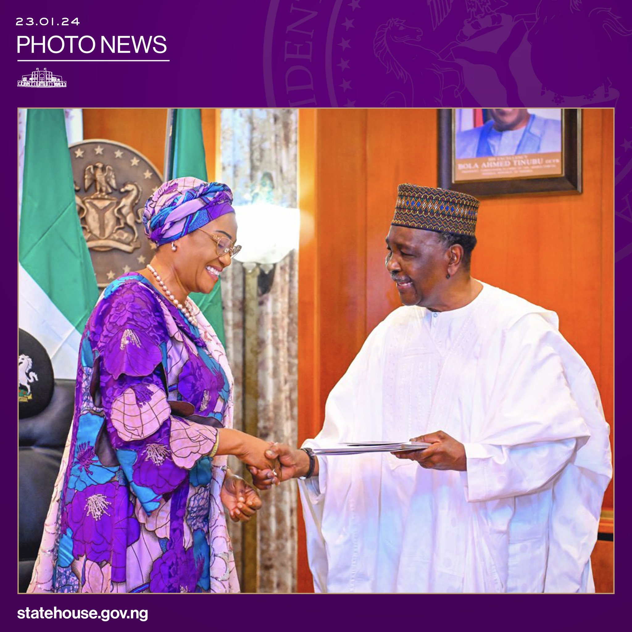 Oluremi Tinubu receives Gowon, African Biblical Leadership Initiative at State House