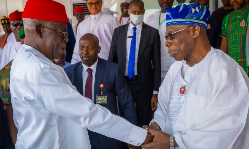 Tinubu meets Obasanjo at Owerri after 2 years