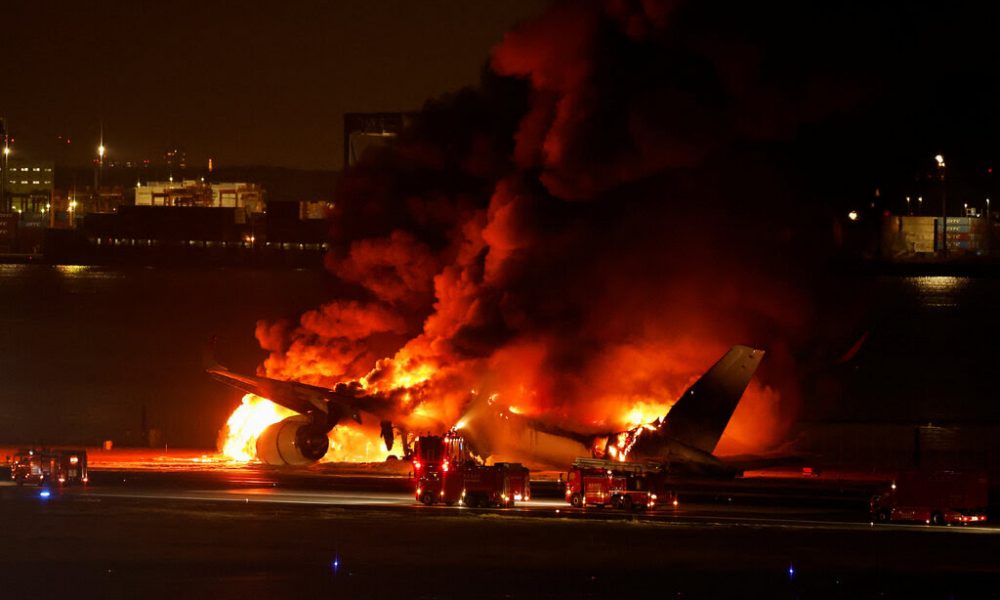 Breaking: Plane bursts into flames during landing