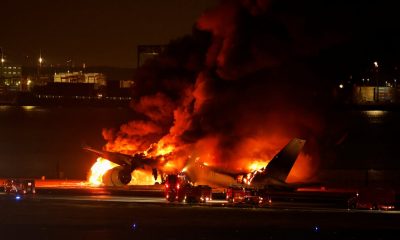Breaking: Plane bursts into flames during landing