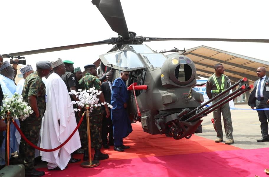 Tinubu reaffirms commitment to ending insecurity, inducts new combat helicopters