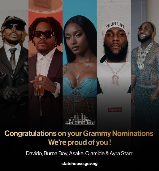 Tinubu congratulates Nigeria's 2024 Grammy Awards nominees