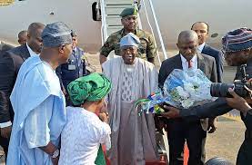 Tinubu arrives Lagos for inauguration of Red Line Train
