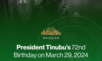 Tinubu cancels public event on 72nd birthday March 29