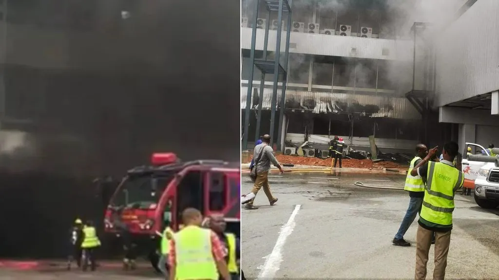 Panic as fire razes arrival wing of Lagos Int’l Airport