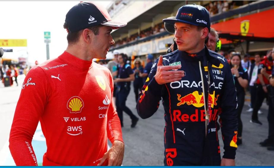 F1 Charles Leclere hands Max Verstappen a fright