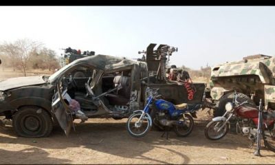 Troops overrun Boko Haram/ ISWAP strognhold in Timbuktu Triangle, recover MRAP, gun truck