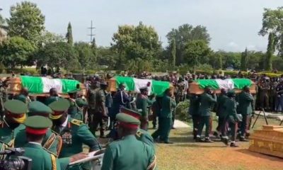 Tinubu attends national burial of 16 soldiers killed in Delta