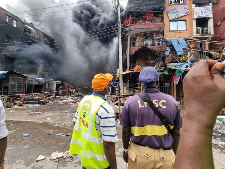 Three Buildings Collapse In Lagos Market Fire