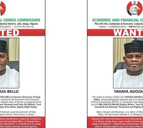 Just in: EFCC declares ex-Kogi governor, Yahaye Bello wanted