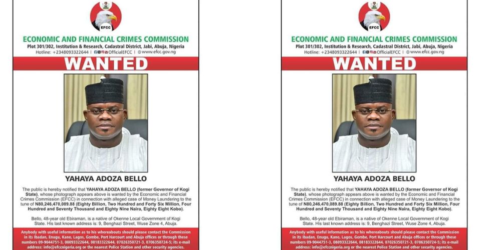 Just in: EFCC declares ex-Kogi governor, Yahaye Bello wanted