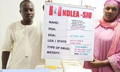 NDLEA bursts cocaine trafficking couple