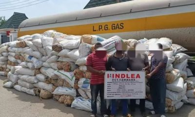 Four arrested as NDLEA intercepts 4,752kg of cann@bis concealed in gas tanker 