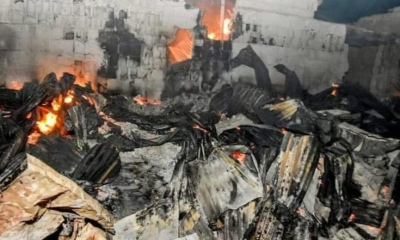 JUST IN : Fire razes popular wooden market in Lagos