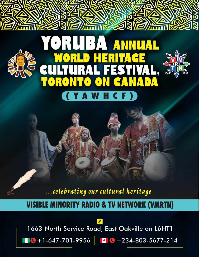 Organisers announce date for inaugural Yoruba World Heritage Cultural Festival in Canada