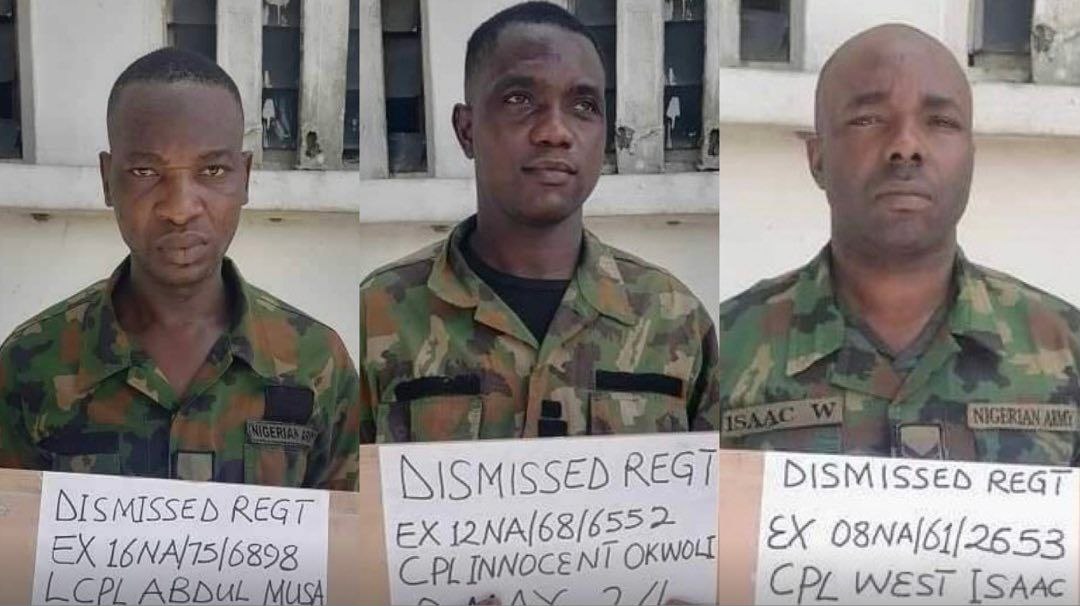 Nigeria Army dismisses 3 soldiers arrested for armed robbery and kidnapping