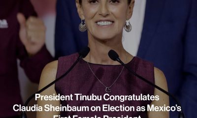 Tinubu congratulates Claudia Sheinbaum on election as Mexico's first female President