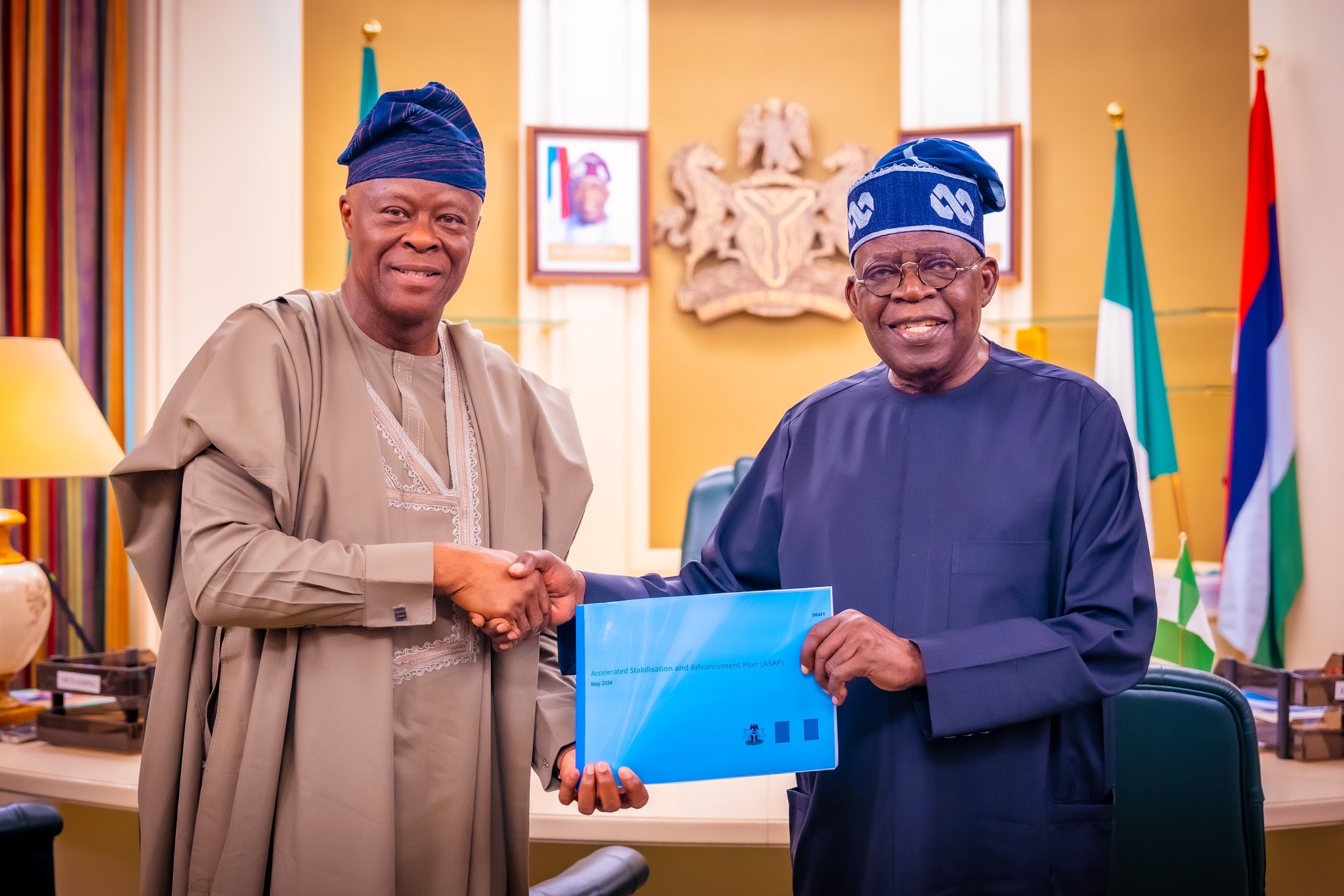 Finance Minister presents Accelerated Stabilisation and Advancement Plan to Tinubu one year after