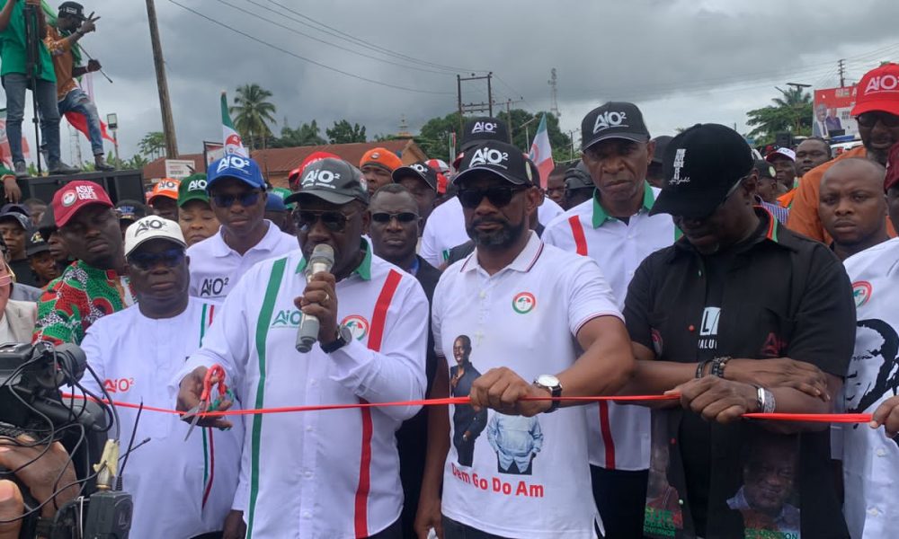 Obaseki leads PDP campaign in Owan West, East, commissions key road project