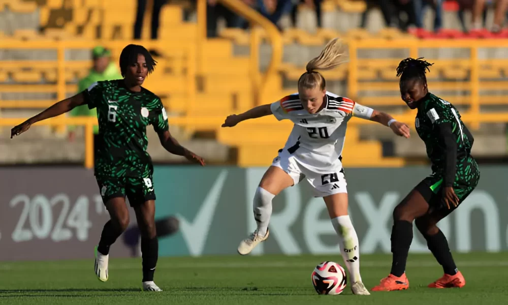 Nigeria’s women’s youth team, the Falconets, secured a commanding 4-0 victory over Venezuela in their final group match at the FIFA Under-20 Women’s World Cup on Saturday night.