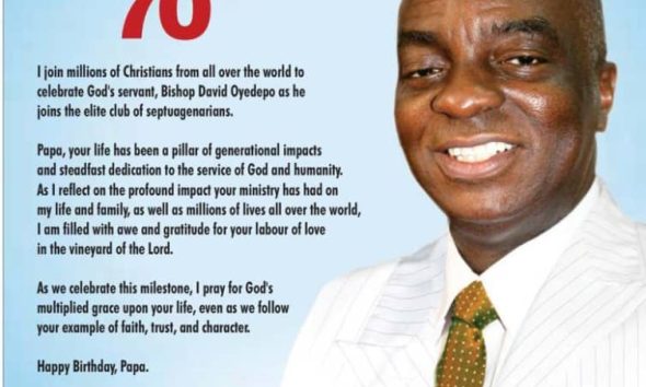 Oborevwori salutes Bishop at 70