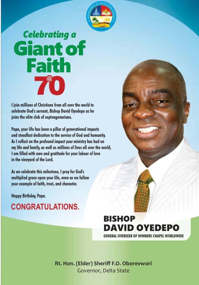 Oborevwori salutes Bishop at 70