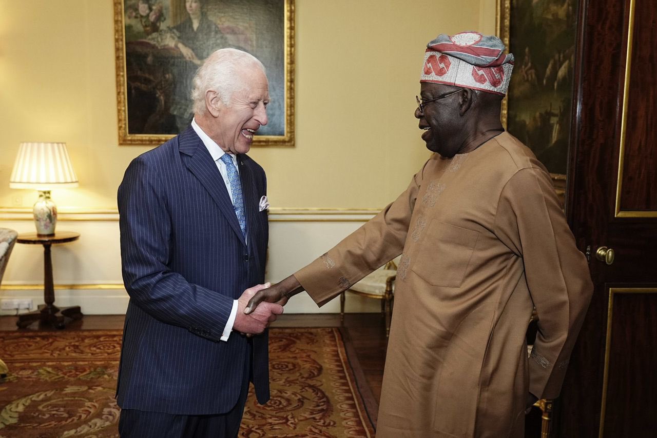 Tinubu received by His Majesty King Charles III at Buckingham Palace