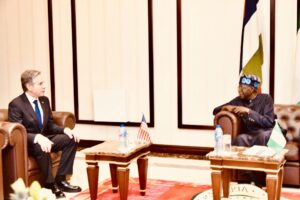 Tinubu and Anthony Blinken, U.S. Sec of State during visit as Nigeria U.S. set for strategic energy dialogue