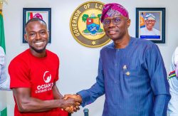 Akinrodoye Dare Samuel aka Coach Dreh with  Gov. Sanwo-Olu