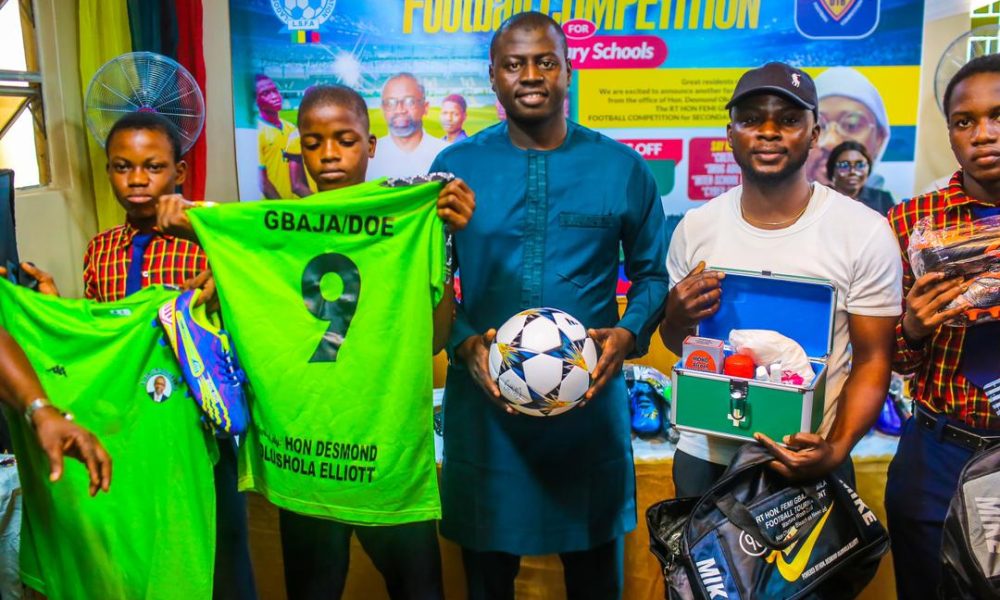 Fatodu tasks state actors on schools sport devt as Desmond unveils Gbajabiamila U-16 football competition for Surulere Secondary Schools teams